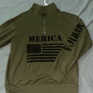 America Sweatshirt/ Size: Small, dark green.
